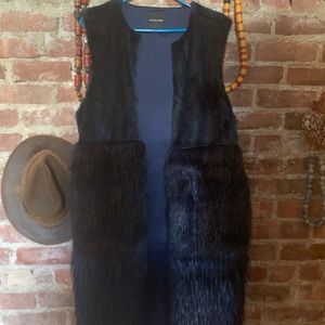 Marciano Royal Blue Faux-Fur Vest